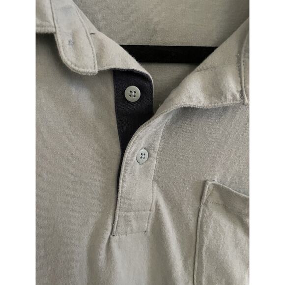 Goodthreads Shirt Men's Large Soft Cotton Polo Tee Light Blue Short Sleeve Shirt - Picture 3 of 5